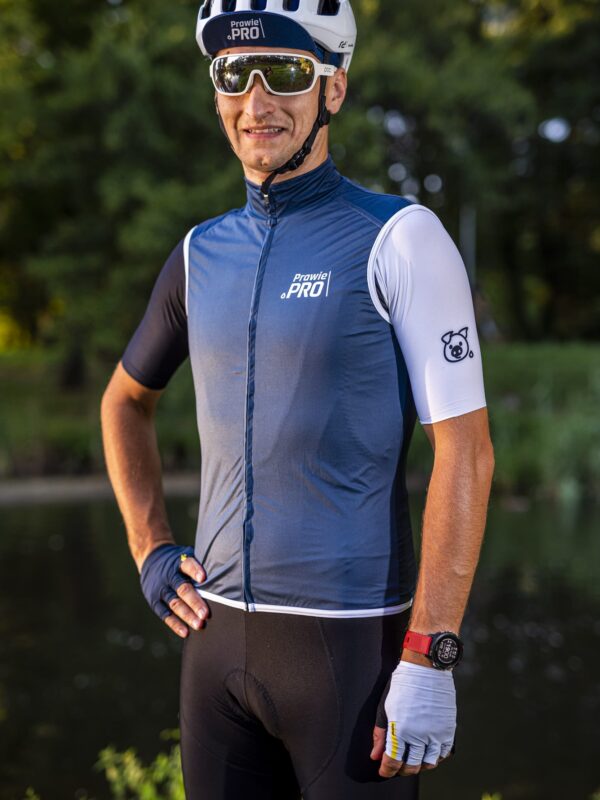 Kamizelka kolarska Prawie.PRO 200W ZERO WIND Unisex Granatowa