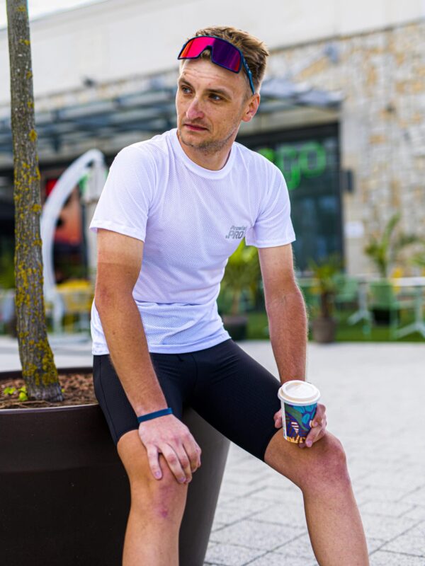 Koszulka sportowa męska Prawie.PRO 150 VO2 MAX Biała