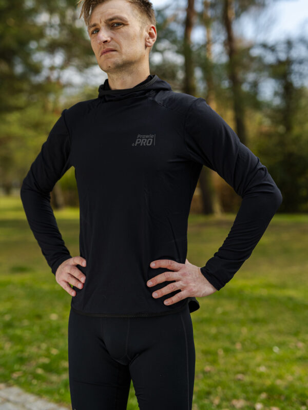 Bluza Hoodie Prawie.PRO 500 VO2 MAX Merino Unisex Czarna