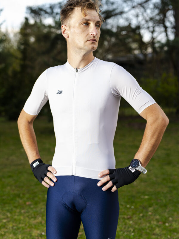 Koszulka kolarska męska Prawie.PRO 350W. Beż Ecru