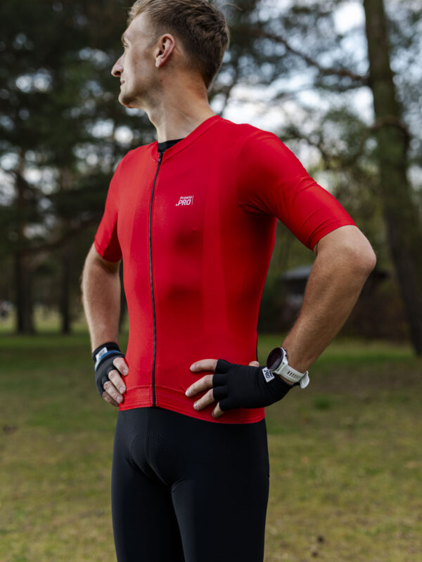 Koszulka kolarska męska Prawie.PRO 350W. Czerwona