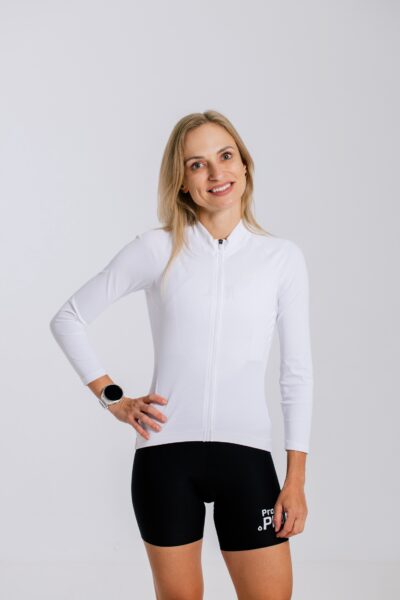 Bluza kolarska damskaPrawie.PRO 190W Chillight. Biała