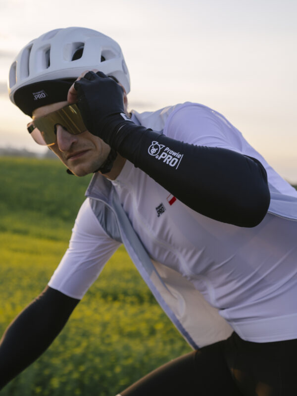Rękawki Ocieplacze Kolarskie Prawie.PRO Czarne Unisex Slim - obrazek 4